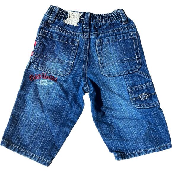 Ecko Unltd Y2K Embroidered Baby Baggy Cargo Jeans - Picture 1 of 6